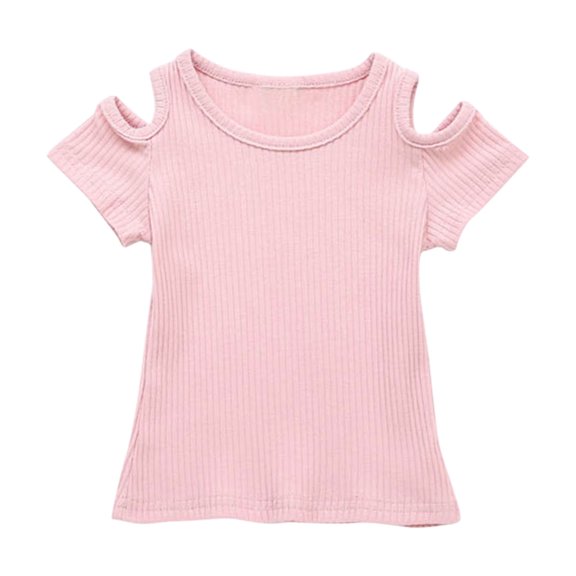 LWNYDPLSD Top Kids Gifts Undershirt Kids Yellow Shirt Shirts for Girls Cute Clothes for Size 7 Girls Clothes Size 6 Girls Baby Girl Clothes 6-12, Pink 12-18 Months