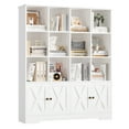 thumbnail image 7 of Homfa 12 Cube Double Wide Bookcase with Doors, 3 Tier Library Cabinet & Bookshelves for Home Office Living Room, White, 7 of 7