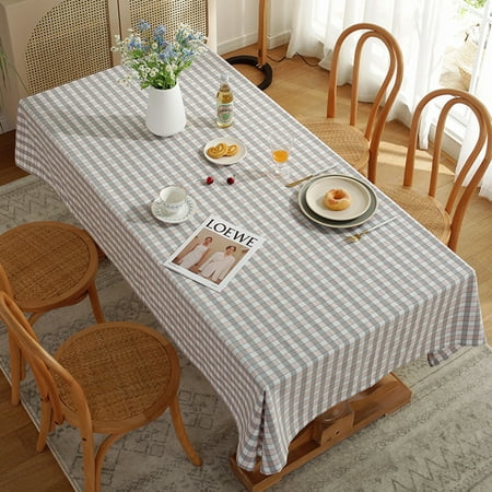 

Glonme Table Cloths Plaid Tablecloth Covers Luxury Tablecloths Washable Decorative Dust-proof Rectangle Waterproof Gray Pink 140*140cm