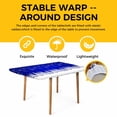 thumbnail image 4 of Blue Christmas Snowflakes Table Cloths for 3 Foot Rectangle Tables, Xmas Balls Winter Pine Tree Patio Waterproof Elastic Fitted Tablecloths, Washable Rectangular Table Cover for Camping, 4 of 8