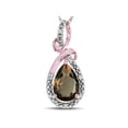 thumbnail image 3 of Star K� Drop Halo Pear Shape Genuine Smoky Quartz Pendant Necklace, 3 of 9