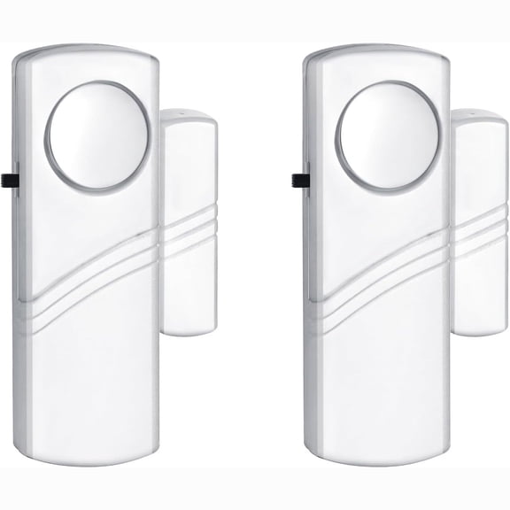GJX Security Door Window Alarm, 90Db Wireless Sensor Door Window Burglar Alarm, Door Alarms for Kids Safety, Easy Installation Doorbell Alarms for Office House Window Pool (2 Pack)