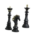 thumbnail image 2 of yotijay 3 Pieces Chess Pieces Statues Chessmen Ornaments Home Furnishing Gift Decorative Black, 2 of 9