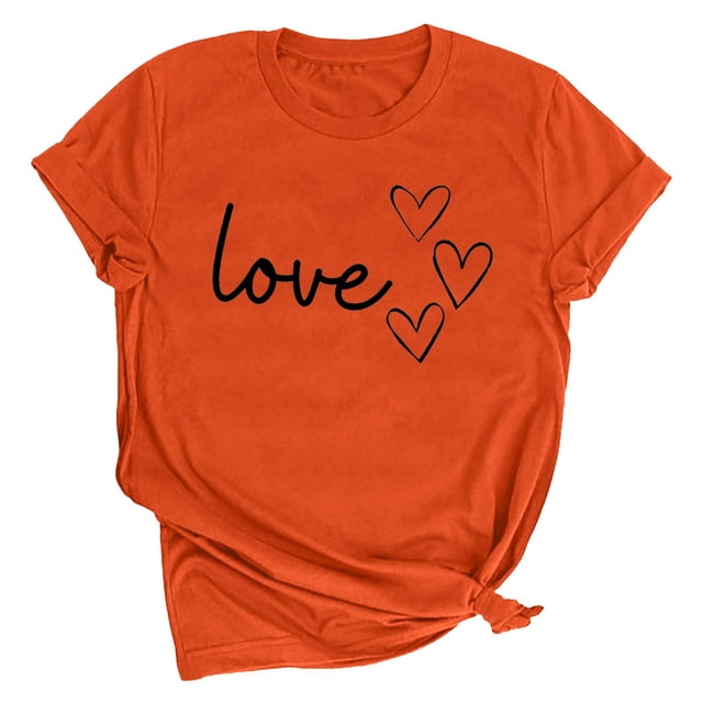 LSLJS T-shirt Imprimé Amoureux pour Femmes, Col Rond, Manches Courtes, Cadeaux pour Femmes