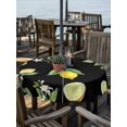 thumbnail image 2 of Outdoor Tablecloth with Umbrella Hole for Patio/Picnic/Party/Camping, Yellow Lemon Summer Waterproof Table Cloth Round Cover Washable, Farmhouse Tropical Fruit Black (Dia 54"), 2 of 8