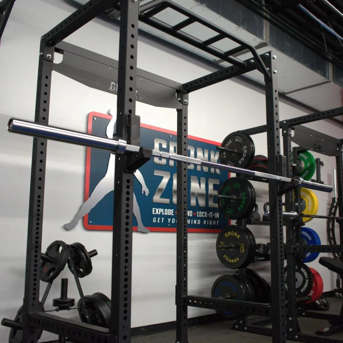 Gronk Fitness Olympic Bar for Strength Training | Bench Press, Deadlifts, Squats, Weightlifting and Power Lifting | 800 lb Capacity