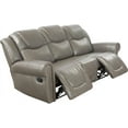thumbnail image 2 of Pon Living Furniture Inc Leather Reclining Sofa with Cup Holders, Gray, 2 of 4