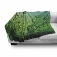 thumbnail image 3 of Flower Soft Flannel Fleece Throw Blanket, Floral Theme Macro Photo of Dandelion with Water Drops Digital Image Print, Cozy Plush for Indoor and Outdoor Use, 70" x 90", Fern Green, by Ambesonne, 3 of 6