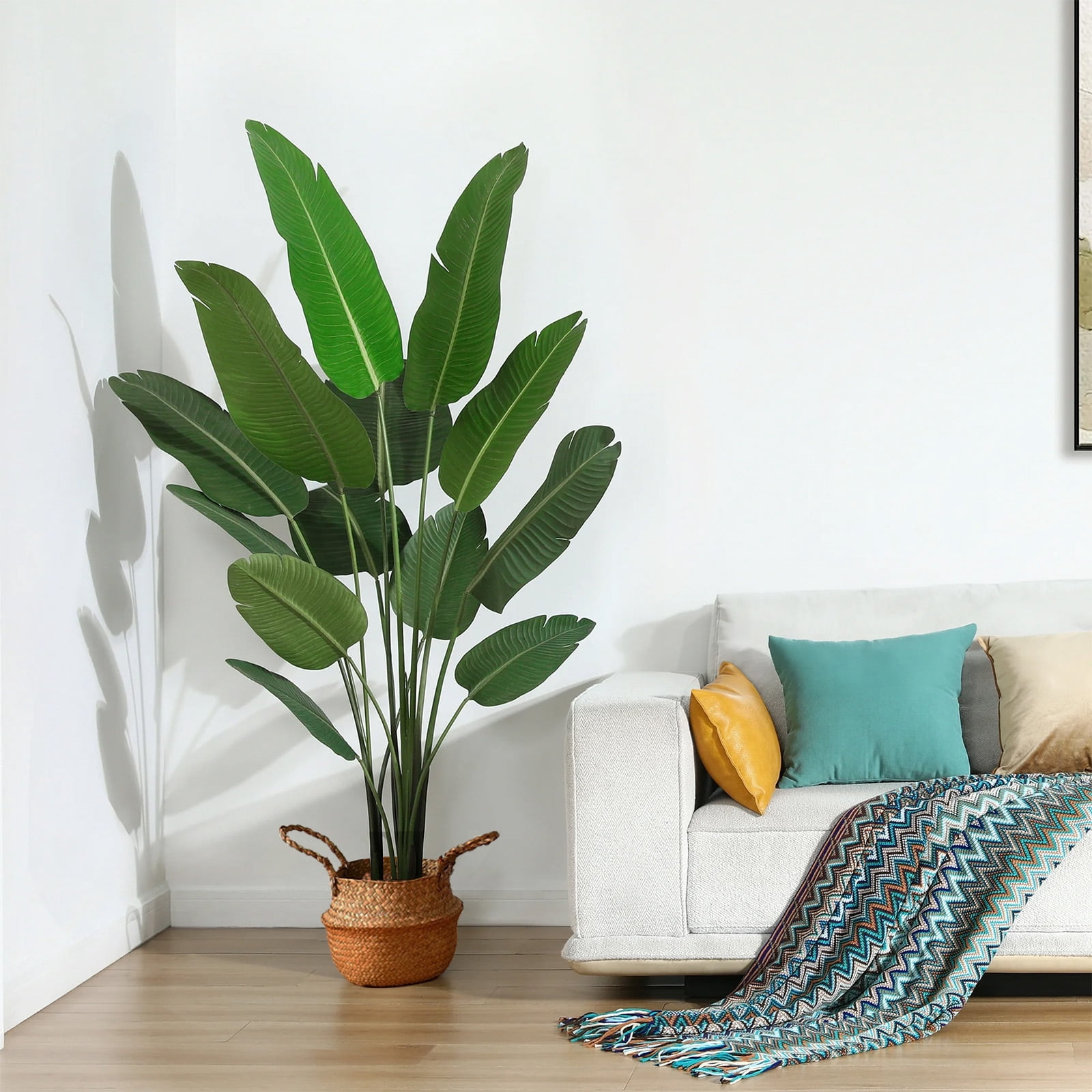 SUSUZI 6 Feet Artificial Bird of Paradise Plants Fake Tropical Palm Tree for Indoor Outdoor, Perfect Faux Plants for Home Office Decoration, Tall Fake Plants Fake House Plants