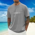 thumbnail image 1 of T-shirt Graphique Lettre Ville Mode Urbaine Manches Raglan Col Rond Confort Quotidien pour Hommes avec Ambiance Décontractée Quotidienne, 1 of 4