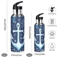 thumbnail image 2 of Yayeee 33oz Insulated Water Bottle Double Wall Stainless Steel with Flip Straw Lid, Light Blue Anchor, 2 of 7