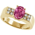 thumbnail image 2 of Tommaso Design� Oval 8x6mm Created Pink Sapphire Ring, 2 of 9
