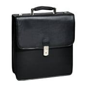 15.4" Leather Double Compartment Laptop Briefcas_Black