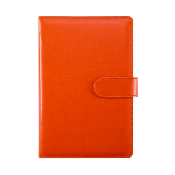 Seitruly Cuaderno liso Vintage botón transversal Jotter mantener diario diarios papel Halloween regalo de Acción de Gracias negocios Suministros de escritura y corrección Naranja