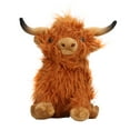 thumbnail image 1 of Juguete de peluche de vaca de las tierras altas de simulación, realista, lindo y suave, para decoración de regalos, 9,1 pulgadas, 1 of 14