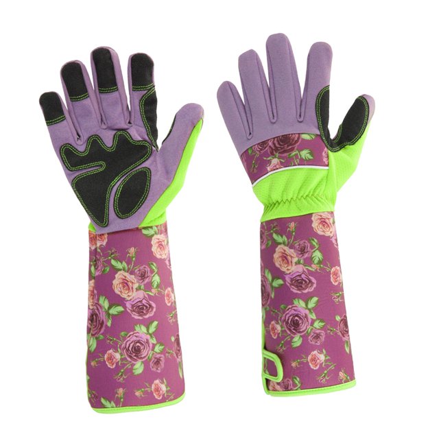 2 Piezas de Guantes Largos de Jardinería, Guantes de Jardín, Guantes de Trabajo Cómodos Multifuncionales, Guantes de Mujer para Hombre, para Deshierbe Violeta shamjiam Guantes largos de jardinería