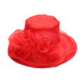 thumbnail image 5 of Grofry Women Derby Hat Organza Fascinators Layered Mesh Flower Decor Wide Brim Flat Top Tea Party Prom Wedding Gatsby Headpiece Hat, 5 of 8