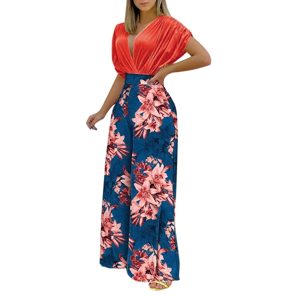 Traje de dos piezas informal de moda con cintura deportiva y estampado floral de verano para mujer Wmkox8yi bvn585