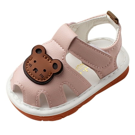 

KaLI_store Summer Sandals Baby Girls Boys Sandals Soft Anti-Slip Rubber Sole Summer Outdoor Walking Shoes Toddler First Walkers Pink