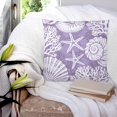 thumbnail image 3 of Pillow Covers 20x20 Set of 2, Purple Coastal Square Throw Pillow Covers for Couch/Sofa/Living Room, Conch Nautical Summer Starfish Shell Coral Decorative Soft Pillowcases for Couch Throw Pillows, 3 of 7