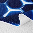 thumbnail image 5 of meiyoeat Gradient Gamepad Twin Quilt Set for Boys Gamers, Neon Honeycomb Blue Gaming Twin Coverlet Set, 2 Pieces 1 Bedspread and 1 Pillowcase, 5 of 7