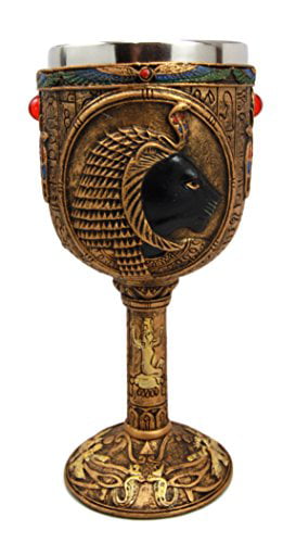 KARPP Ancient Egyptian Goddess of Divine Retribution & War Sekhmet 6oz Wine Goblet Cup Perfect Indoor Collectible Figurines