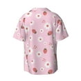 thumbnail image 5 of Uemuo Hand Drawn Strawberry Pattern Cotton Linen Short Sleeve Shirts,Casual Lightweight Button Down Shirts,Vacation Beach Summer Tops-Large, 5 of 7