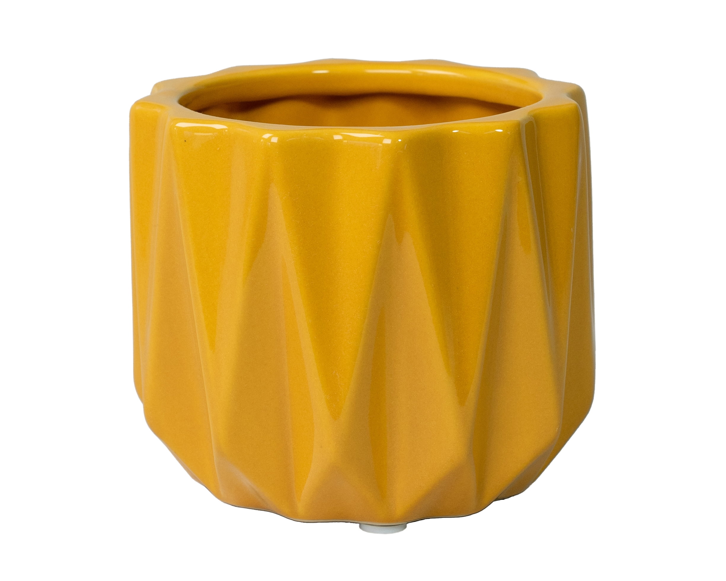 Better Homes & Gardens Pottery 5' Devi Round Ceramic Planter, Yellow