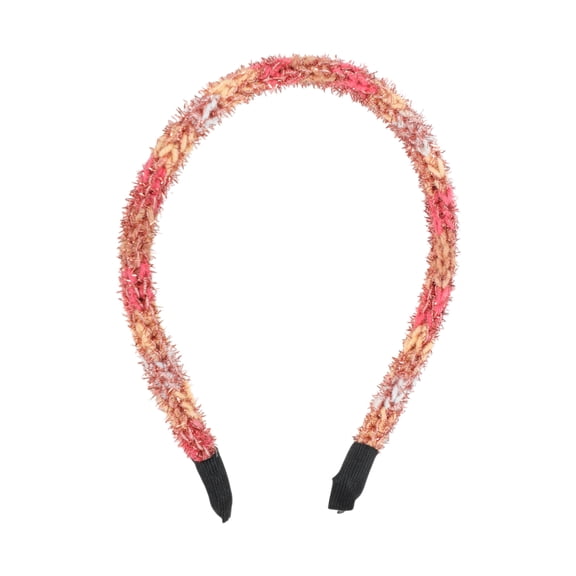 Unique Bargains 1 Pc Headband Gold Thread Yarn Hair Accessories for Women Pink Orange