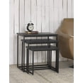 thumbnail image 4 of Benzara 3 Piece Pine wood and Metal Nesting Table-Color:Gray, 4 of 4