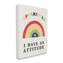 Stupell Industries Apparently I Have Attitude Sassy Rainbow Phrase Art for Kids Painting Gallery Wrapped Canvas Print Wall Art, 16 x 20