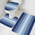 thumbnail image 3 of Navy Blue Ombre Bath Mat 3 Piece Bathroom Rug Set, Gradient Navy Blue Woods Farmhouse Non Slip Bath Rug Contour Mat and Toilet Lid Cover, Absorbent Shower Mats Soft Bath Rugs and Mats Sets, 3 of 8