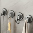 thumbnail image 3 of Modern Aluminum Suction Hooks 2Pcs No Drill Bathroom Kitchen Hooks For Heavy Towels Wreaths Home, 3 of 11