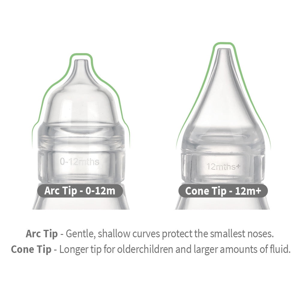 Haakaa Easy-Squeezy Silicone Bulb Syringe, Adjustable Suction Nasal Aspirator with 2 Tips, 100% Food-Grade Silicone, BPA & PVC Free, for Newborns