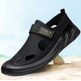 thumbnail image 7 of XUNKUSGA Mens Sandals Lightweight Comfortable Mesh Closed Toe Beach Sandal with Adjustable Straps Summer Hollow Out Breathable Hiking Sandals for Outdoor,Black, 7 of 7