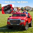 thumbnail image 6 of Joyracer 2 Seater 24 Volt Ride on Toys, Licensed GMC 4WD/2WD Switchable Ride on Car for Big Kids with Remote, Bluetooth, Fold Down Tailgate, Rear Storage, Red, 6 of 15
