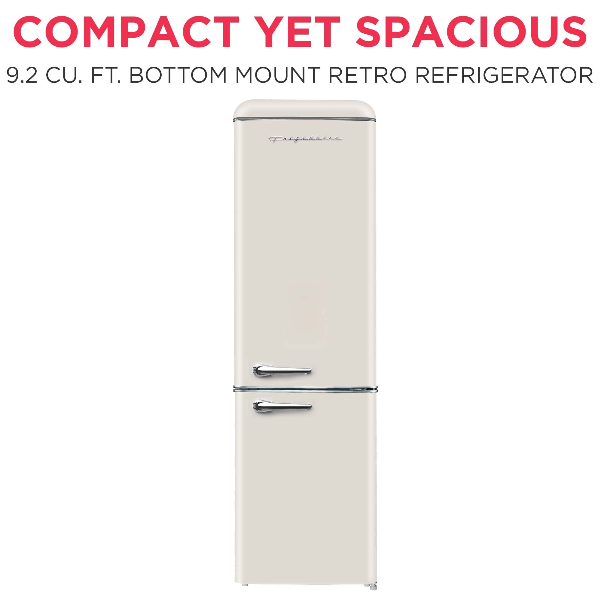 Frigidaire 9.0 Cu. ft. Bottom Mount Retro Refrigerator, Apartment Size Compact Fridge in Cream