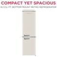 thumbnail image 3 of Frigidaire 9.0 Cu. ft. Bottom Mount Retro Refrigerator, Apartment Size Compact Fridge in Cream, 3 of 12