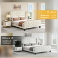 thumbnail image 3 of Dextrus Bed Frame Queen Size  with Velvet Headboard,No Box Spring Needed, Beige, 3 of 6
