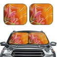 thumbnail image 2 of Goofa Orange Flower Psychedelic Pattern 2 Piece Car Windshield Sun Shade Foldable | Front Windshield Shade for Sun, Heat and UV Rays | Sunshade for Car Front Window-Small, 2 of 7