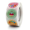 thumbnail image 4 of CAROOTU Cartoon Happy Birthday Stickers Roll 500-Count Stickers Round Birthday, 4 of 5
