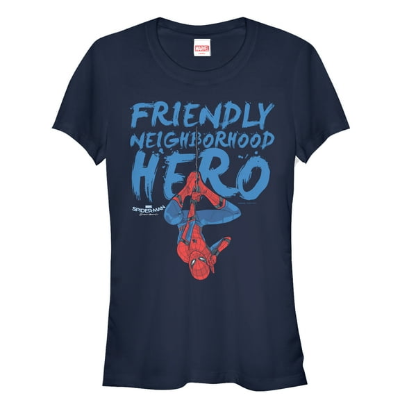 Junior's Marvel Spider-Man: Homecoming Friendly Hero  Graphic Tee Navy Blue Small