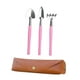thumbnail image 4 of Herramientas de jardinería mini de hojas de rastrillo de mano con bolsa de almacenamiento de cuero PU Herramientas de plantación práctica para macetas Rosa, 4 of 8