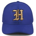 thumbnail image 2 of Daxton Premium Mid Profile Hat Semi Curved Visor Royal Cap Black Gold Gothic Embroidered, Letter H, 2 of 4