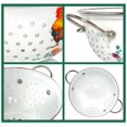 thumbnail image 4 of Enameled Aluminum Fine Mesh Strainer Drainer for Food Enamel Colander/Strainer 2.6 Qt (2.5 L) Pasta Drainer with Handle Rice Strainer (Golden Rooster), 4 of 5