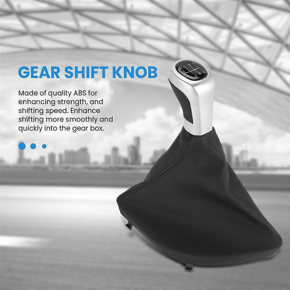 6 Speed Manual Gear Shift Knob Shifter Lever Boot Cover For- 1 Series E81 E87 E87Lci E88 E82