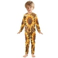 thumbnail image 3 of BZSMCE Unisex Pajama Set Snug-Fit Cotton Sleepwear Sunflower Safari Printed, 3 of 7