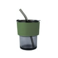 thumbnail image 2 of Tumbler Water Glass Cups With Straw And Lid Sealed Carry On For Coffee Iced Tea Thick Wall Insulated Glass Cup, 2 of 6