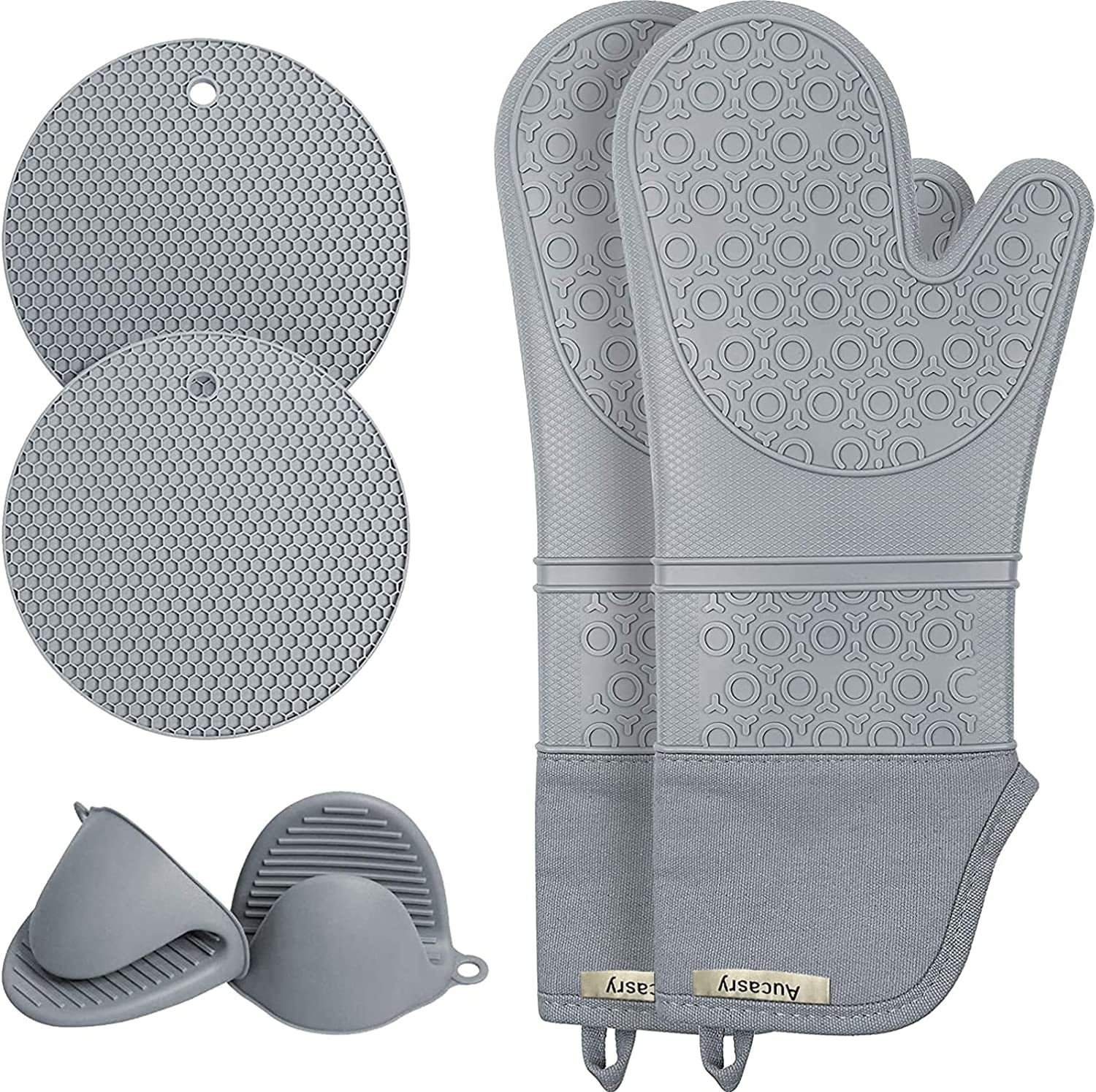 CUSINART SILICONE OVEN MITT LINED GLOVE HEAT RESISTANT POT HOLDER FOR COOKING 