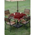 thumbnail image 3 of Outdoor Tablecloth with Umbrella Hole and Zipper, Christmas Square Table Cloth 54x54 Inch Waterproof Tablecloth, Pine Cones Botanical Xmas Red Black Plaid Picnic Table Cover for Patio Camping, 3 of 7